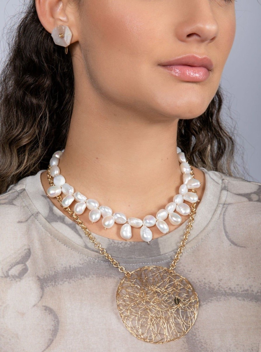 Women TARBAY Necklaces | Cubagua Necklace #5 (44Cm)-White Pearl