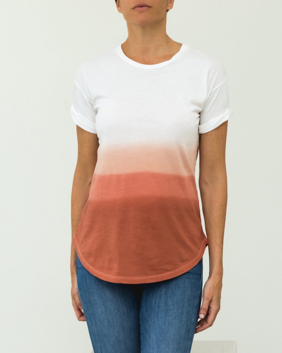 Women Renata Lozano Tops | T Shirt Cuello Redondo Terracota