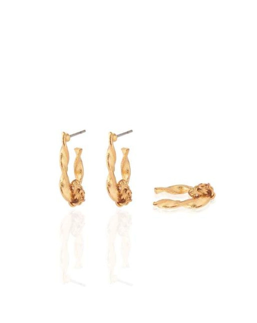 Women Liza Echeverry Earrings | Curve Mini Hoops And Ear Cuf Set