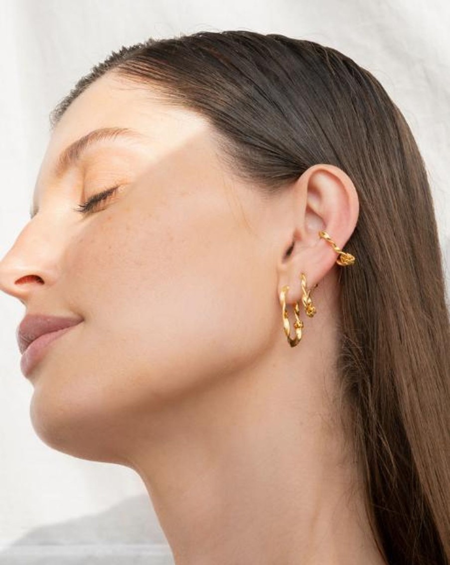 Women Liza Echeverry Earrings | Curve Mini Hoops And Ear Cuf Set