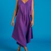 Women Crasqi Jumpsuits | Granadina Linen Jumper-Violet