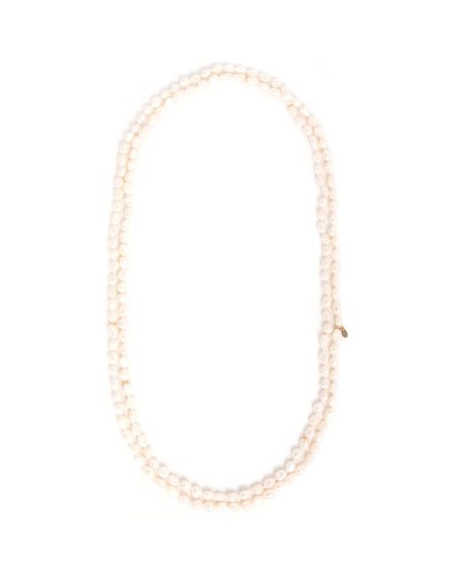 Women TARBAY Necklaces | Cubagua Necklace #6 (160Cm)-White Pearl