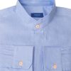 Men Crasqi | Menorca Linen Shirt-Blue Sky/Neon Orange