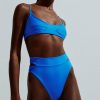 Women Ostra Two Piece | Bottom-Cut Out High Cut Blue Old