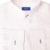 Men Crasqi | Menorca Linen Shirt-White/Royal Blue