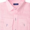 Men Crasqi | Mallorca Linen Shirt-Light Pink/Blue