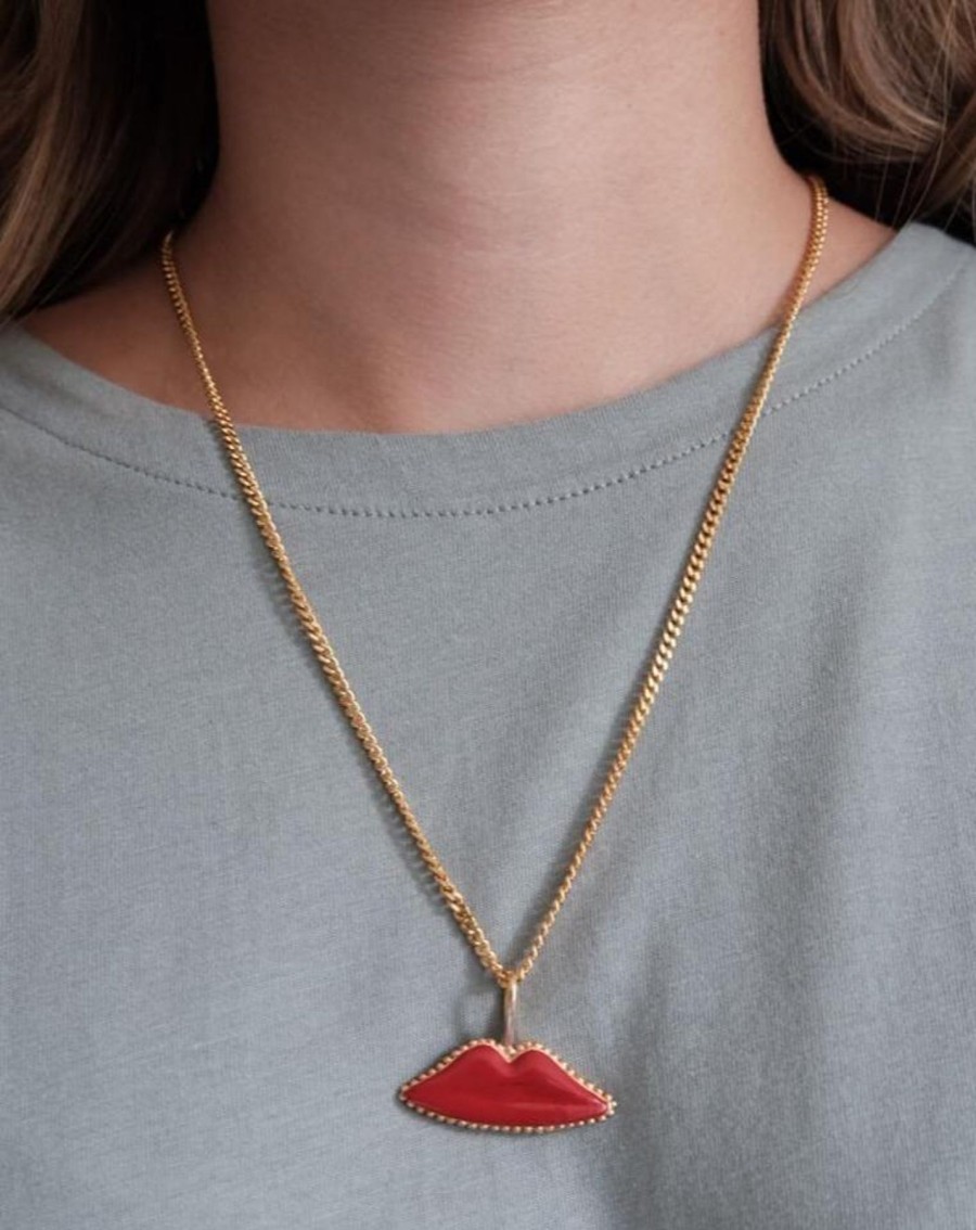 Women Daniela Salcedo Necklaces | Kiss Me Red Medium Chain