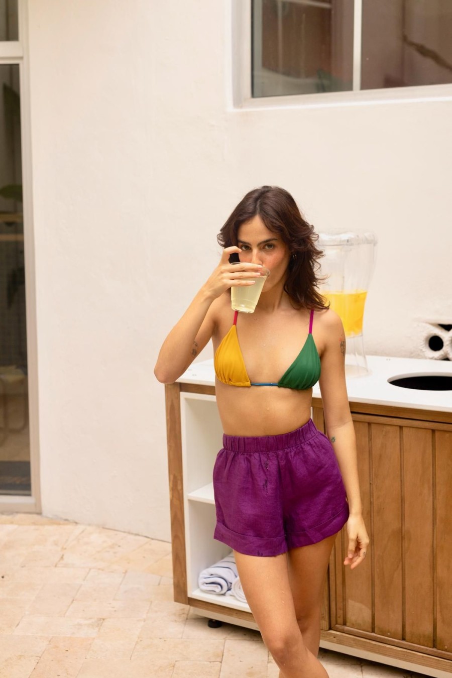 Women Saudade De Voce Pants & Shorts | Grape Soda Linen Shorts