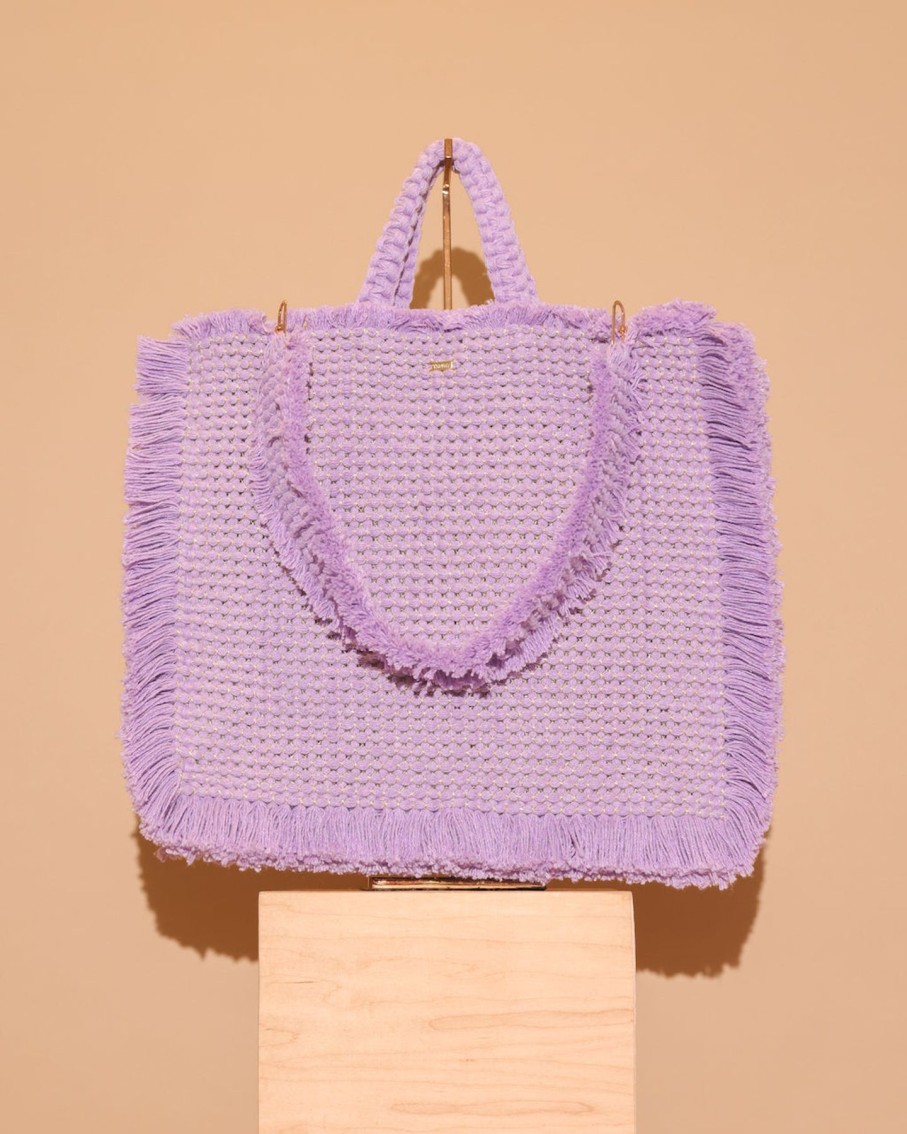 Women TARBAY Totes | Gossypium Tote Bag Lilac & Gold