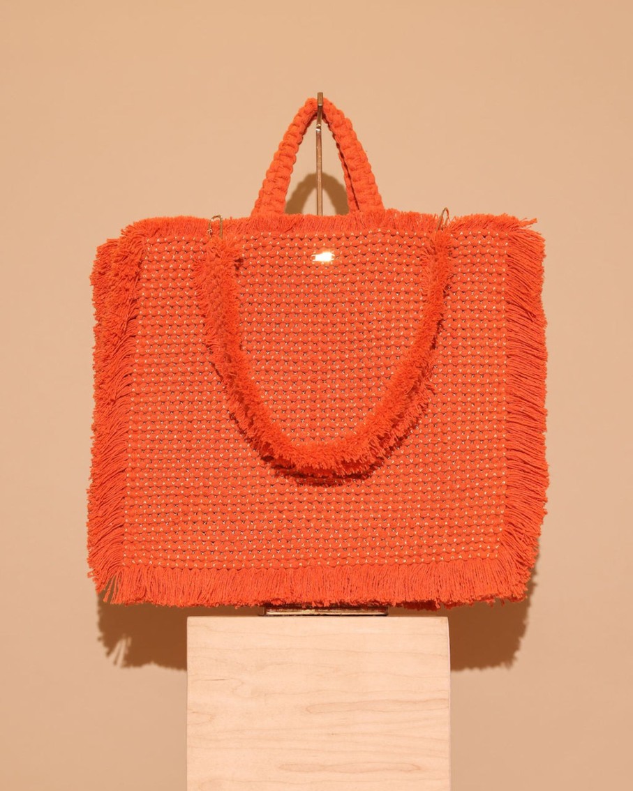 Women TARBAY Totes | Gossypium Tote Bag Orange & Gold